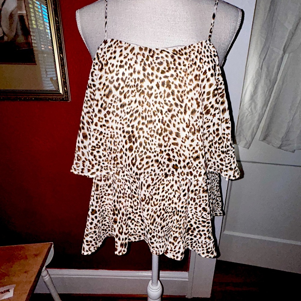 Womens Leopard Print adjustable straps top by Sam Edelman NWT size medium